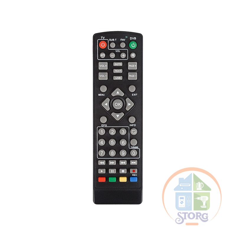 Пульт универсальный для DVB-T2 с функцией управления телевизором (RX-DVB-014)  REXANT