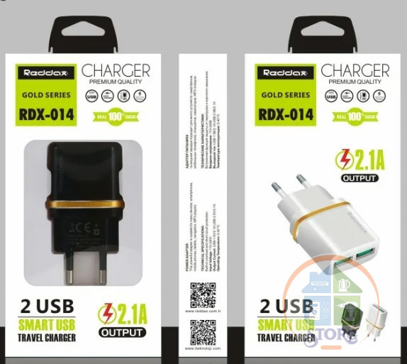 СЗУ Reddax RDX-014 2*USB 5V2,1A чёрный