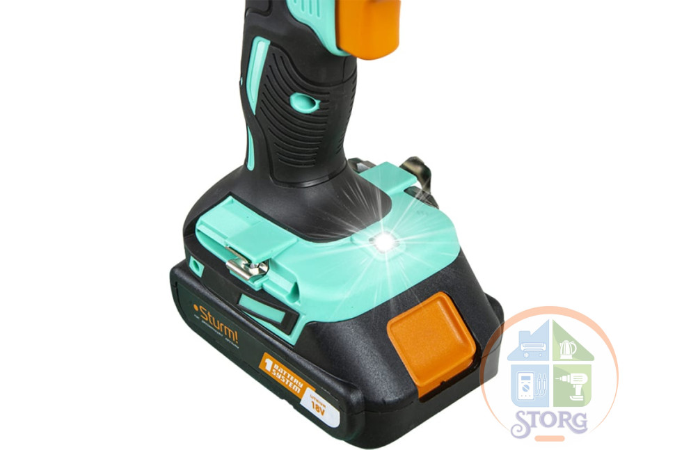 Дрель аккумуляторная Sturm! CD3618T, 18 В, 1BatterySystem, 2 акк. 2,0Ач,съемный патрон, кейс