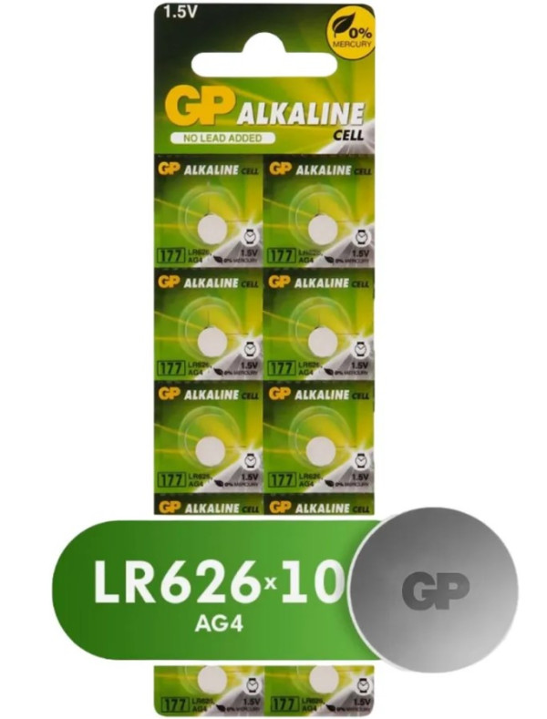 Элемент питания GP AG4 LR626-BC10 177F ОРИГИНАЛ