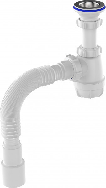 Сифон для умывальника Aquant 1 1/4"х40 с мет.реш. с г.т. 40х40/50 (S1015-35-MR)