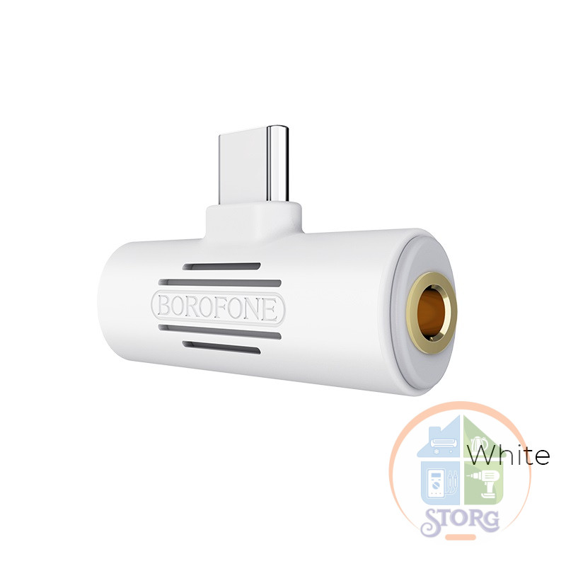 Адаптер BOROFONE BV8 Type-C 2-in-1 audio converter (white)