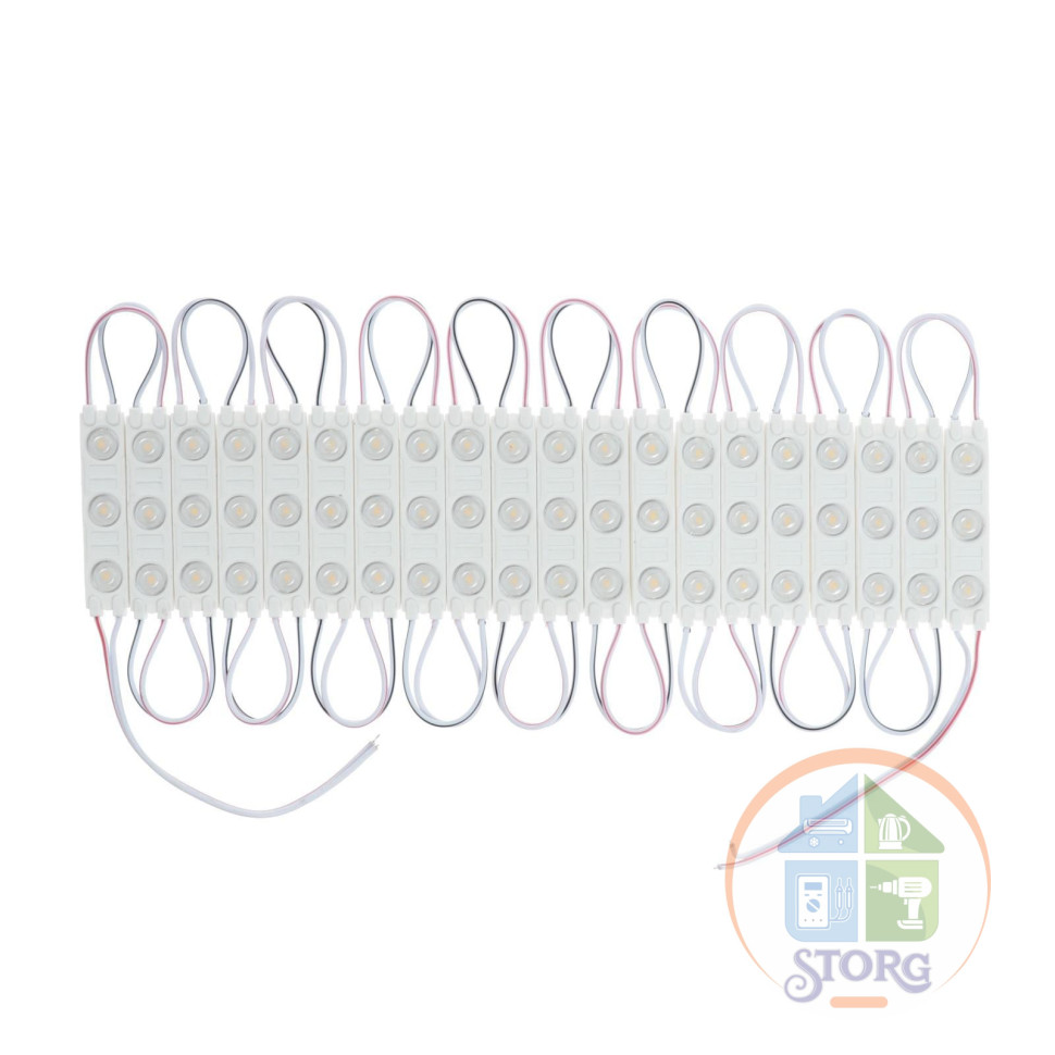 Светодиодный модуль SMD5630, 2 Вт, 3 LED, 180 Lm, IP65, 3000К ,12V Т-БЕЛЫЙ, набор 20 шт. 9209045