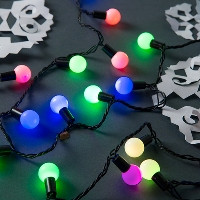 Гирлянда светодиодная S-TORG "Шар на Катушке" 300 led 50м  (черный шнур,разноцветный)