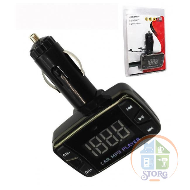 FM-модулятор (трансмиттер) Bluetooth KB-643 (1x usb,дисплей,mp3,microSD)