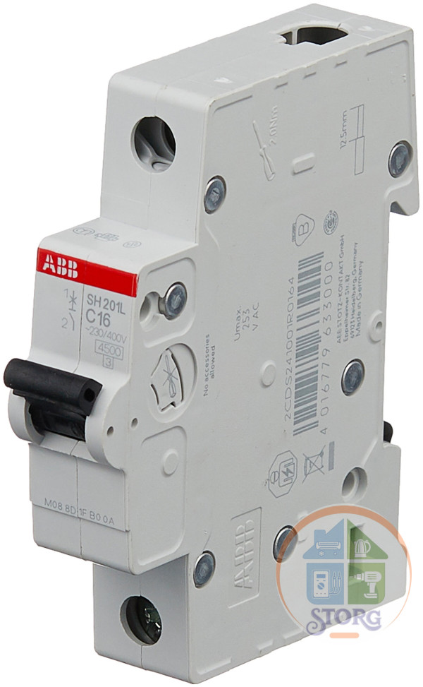 Выключатель автоматический ABB 1п C 16А SH201L-C16 ABB