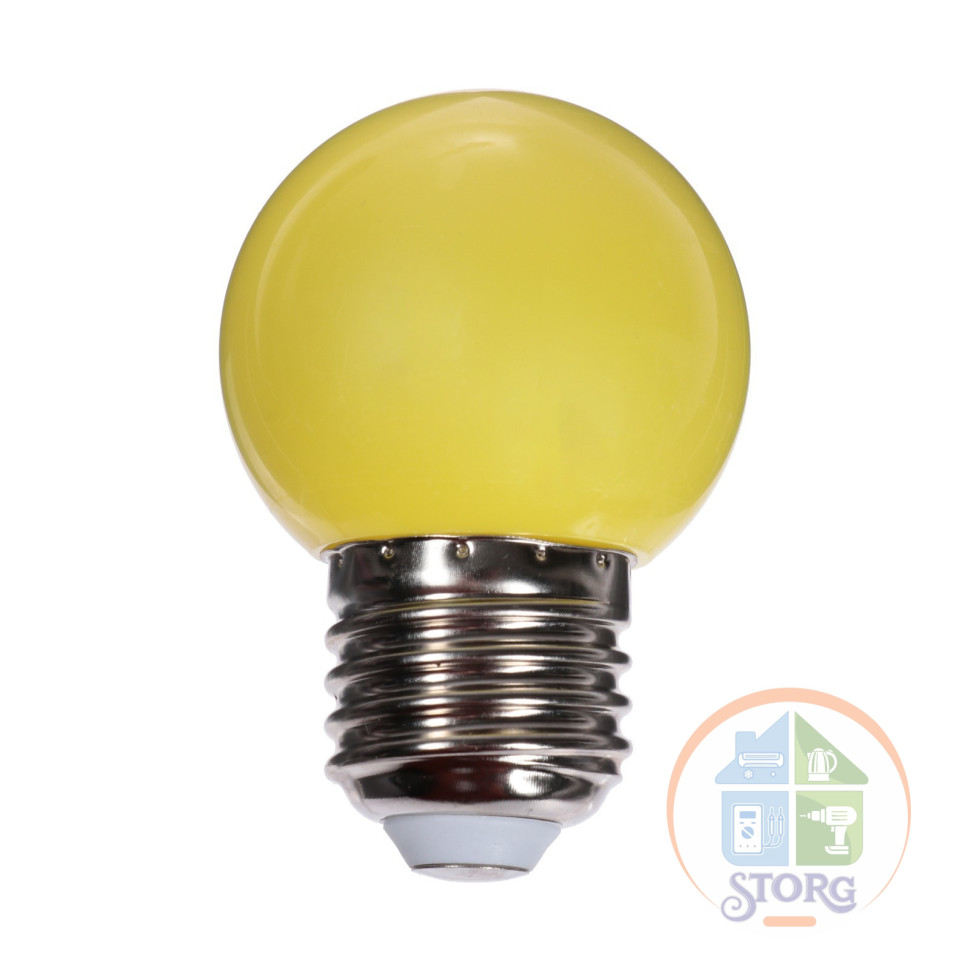 Светодиодная лампа Luazon Lighting, G45, Е27, 1.5 Вт, для белт-лайта, желтая, наб 20 шт   7871487