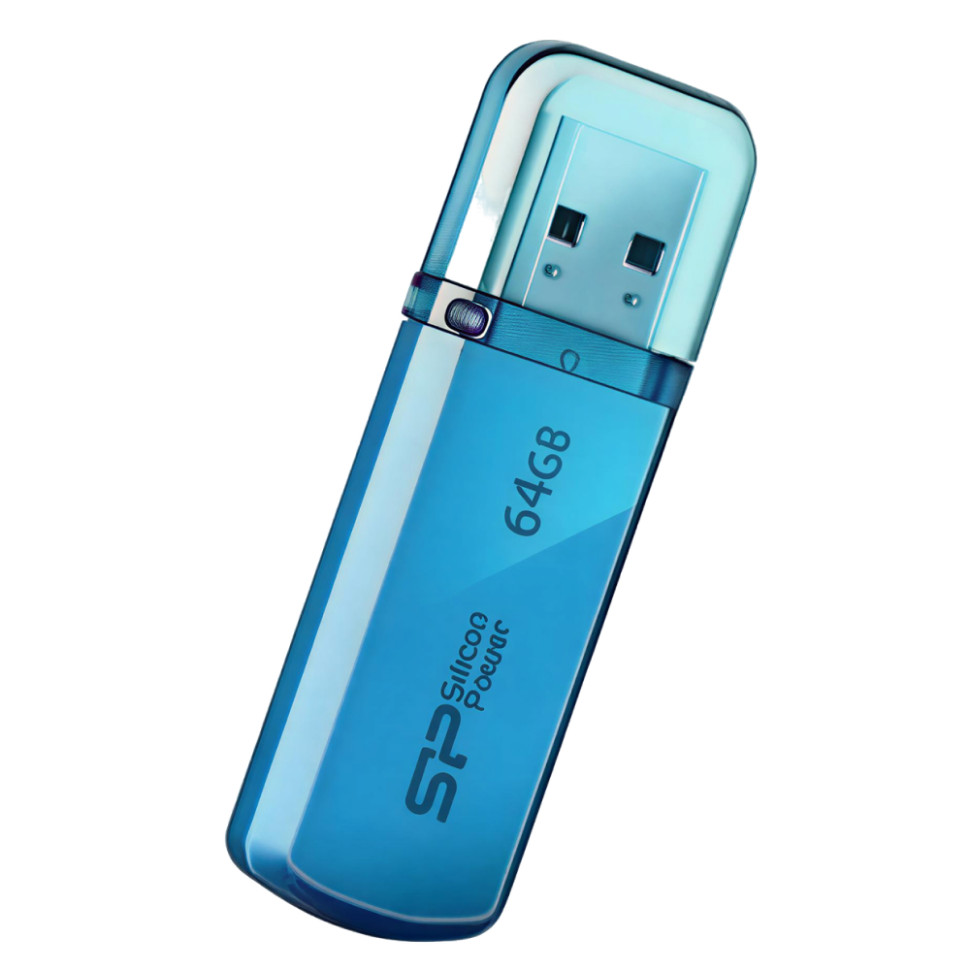 Флешка USB Silicon Power Helios 101 (SP016GBUF2101V1B), 16Gb, USB 2.0, Type-A, R/W 18/12, голубой