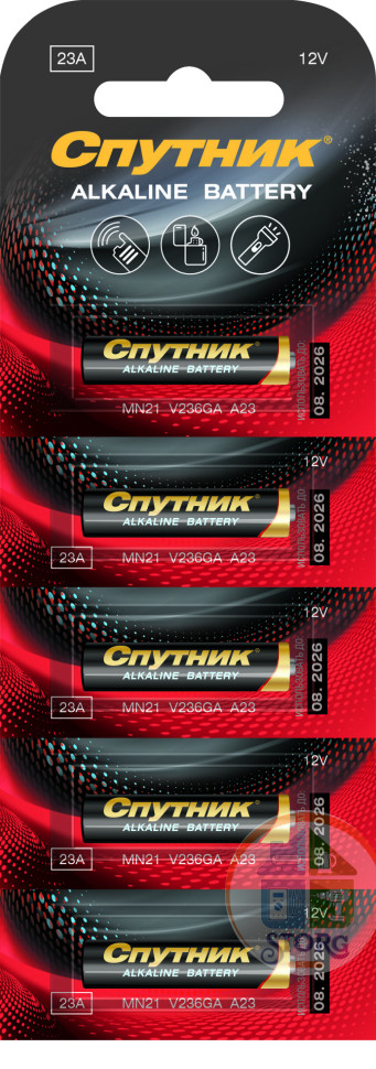 Элемент питания ALKALINE BATTERY 23А/5B, Спутник