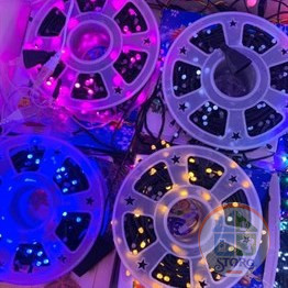 Гирлянда светодиодная S-TORG "Шарик Мелкий на Катушке" 300 led 50м  (черный шнур,белый)