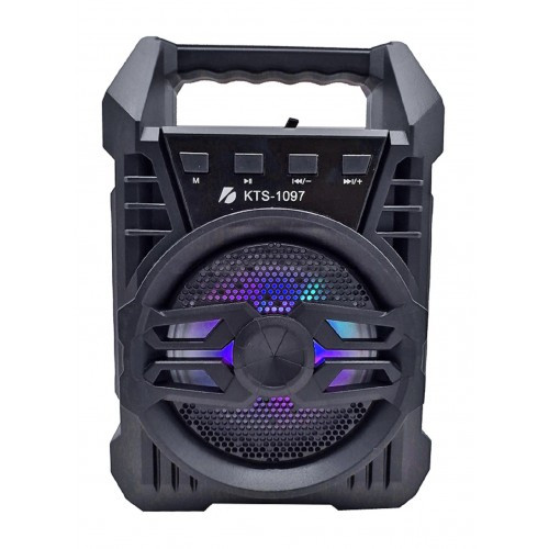 Колонка-бумбокс+Bluetooth+USB+SD+радио+аккумулятор+светомузыка KTS-1097