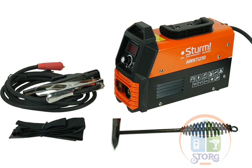 Сварочный аппарат инвертор AW97I250AF Sturm!, 250А, ПВ 60%, 170-250В,HotStart/AntiStick/ArcForce