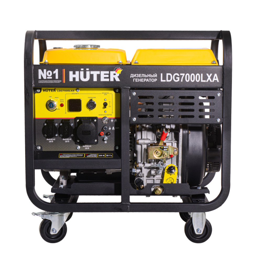 Генератор дизельный Huter LDG 7000LXА (5/5.5кВт, 1-фаза, 4-такт., AVR, руч./эл.старт., мед.обмотка) Генератор дизельный Huter LDG 7000LXА (5/5.5кВт, 1-фаза, 4-такт., AVR, руч./эл.старт., мед.обмотка)
