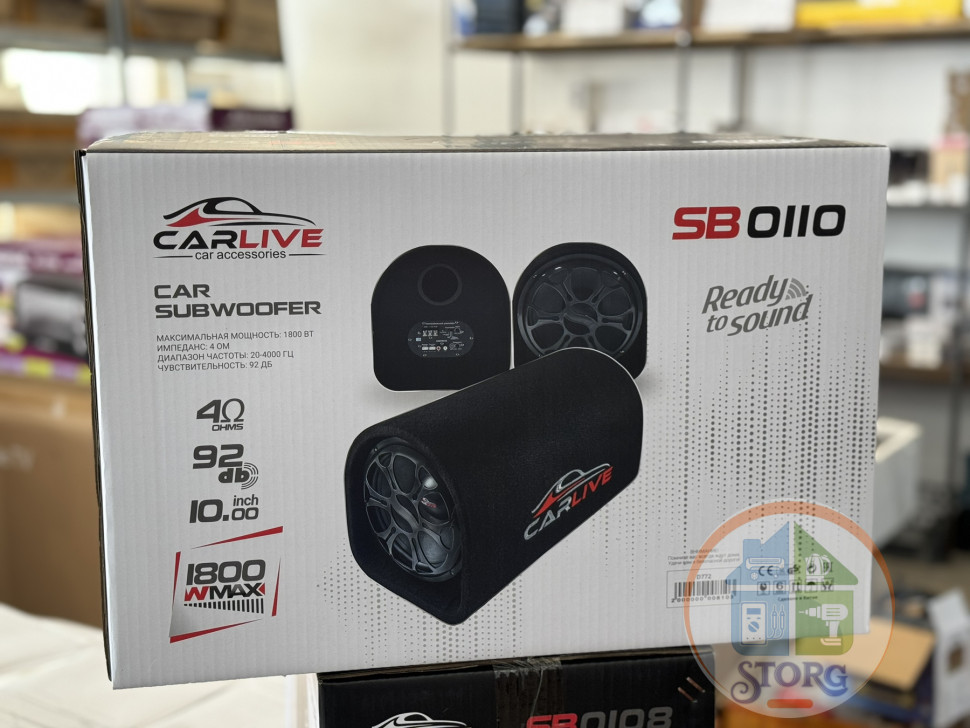 Автомобильный активный сабвуфер Carlive SB-0110 10" 1800W