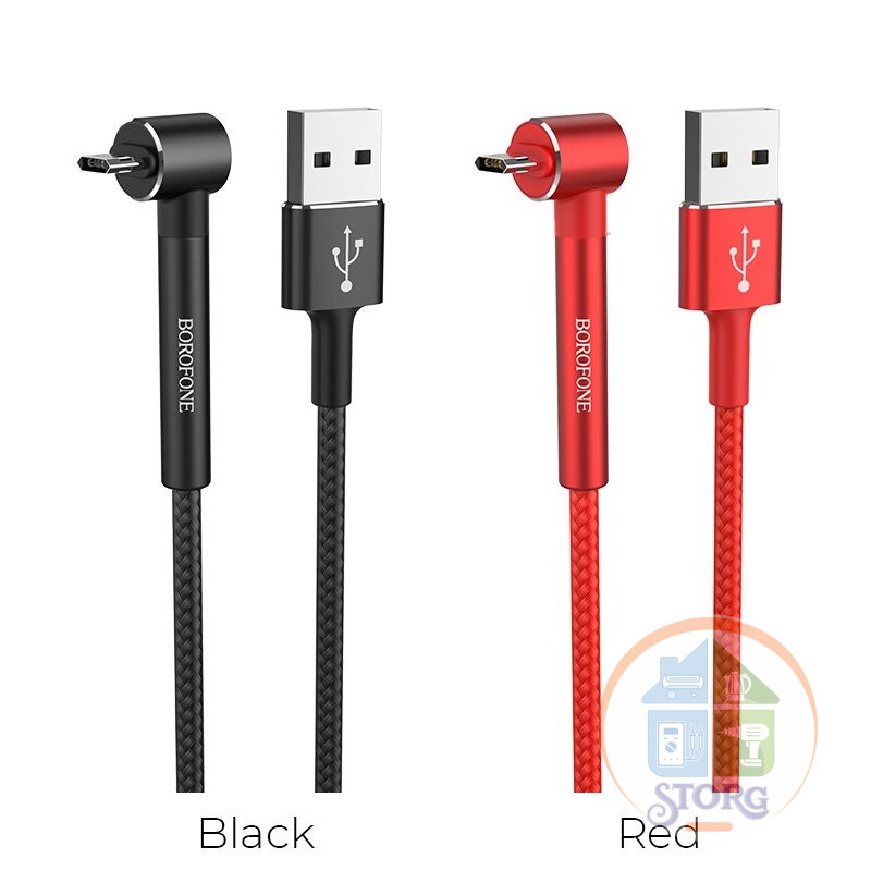 Кабель USB Borofone BU6 Bracket  Micro 1000mm (red) угловой штекер