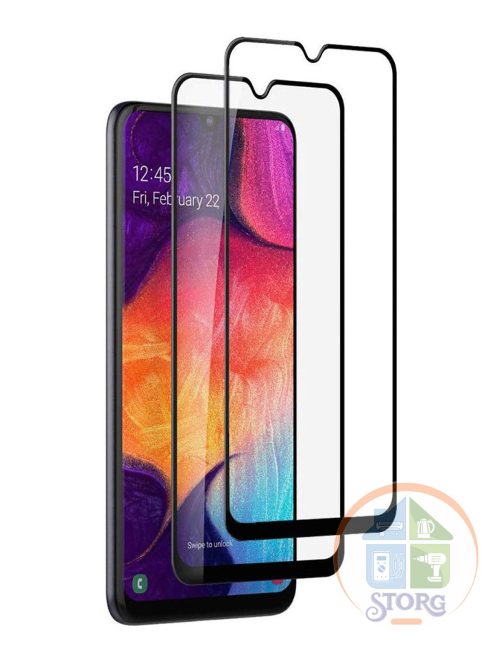 Защитное стекло для Samsung A30 (A305F)/A50 (A505F) 5D полный клей тех/пак (black)