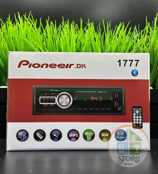 Автомагнитола Pioneeir.ok  LED-1777 4*50Вт/2USB/BT/TF/FM/ISO/2RCA