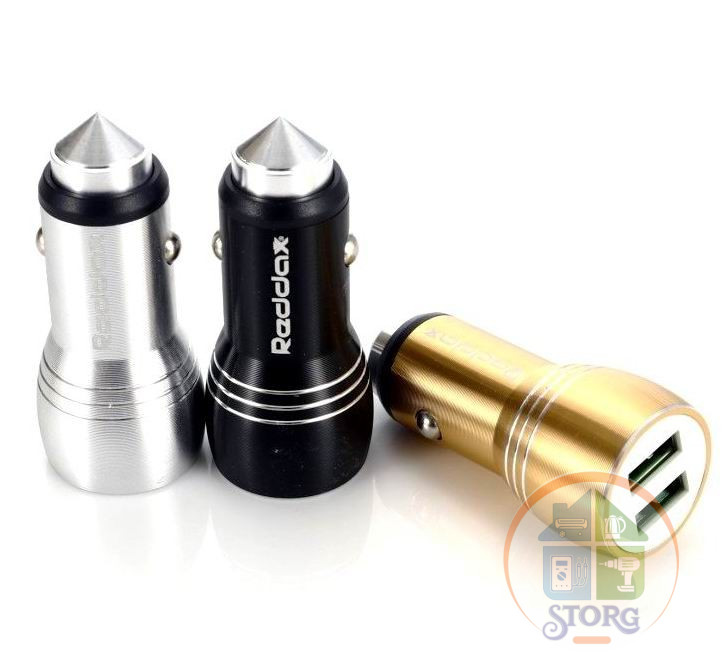 AЗУ Reddax RDX-106 5V2,4A 2*USB золотой металл
