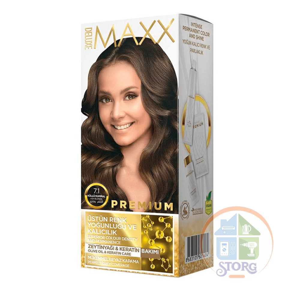 Краска для волос MAXX DELUXE PREMIUM, Пепельно Русый 7,1 (24)