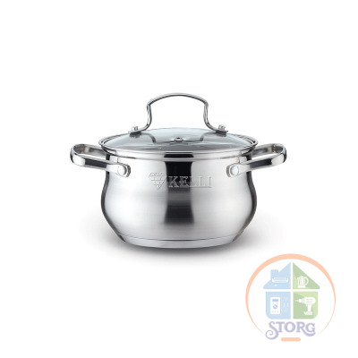 Кастрюля из нержавеющей стали 8л KELLI KL-4288 (1х4)