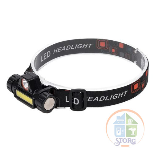 Налобный фонарь T6 LED 7w ИСКРА IR-101, 2 Режима свечения, Магнит на торце