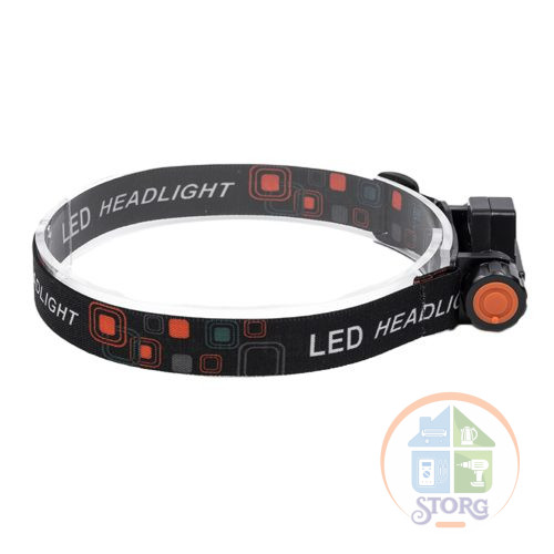 Налобный фонарь T6 LED 7w ИСКРА IR-101, 2 Режима свечения, Магнит на торце