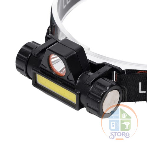 Налобный фонарь T6 LED 7w ИСКРА IR-101, 2 Режима свечения, Магнит на торце