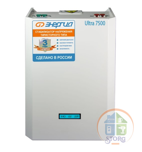 Стабилизатор напряжения тиристорный ЭНЕРГИЯ Ultra 7500 (7500ВА, 138-250В, 3 года гарантия)