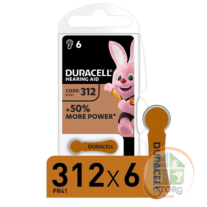 Элемент питания Duracell DA312/6BL ActiveAir Nugget Box ZA10