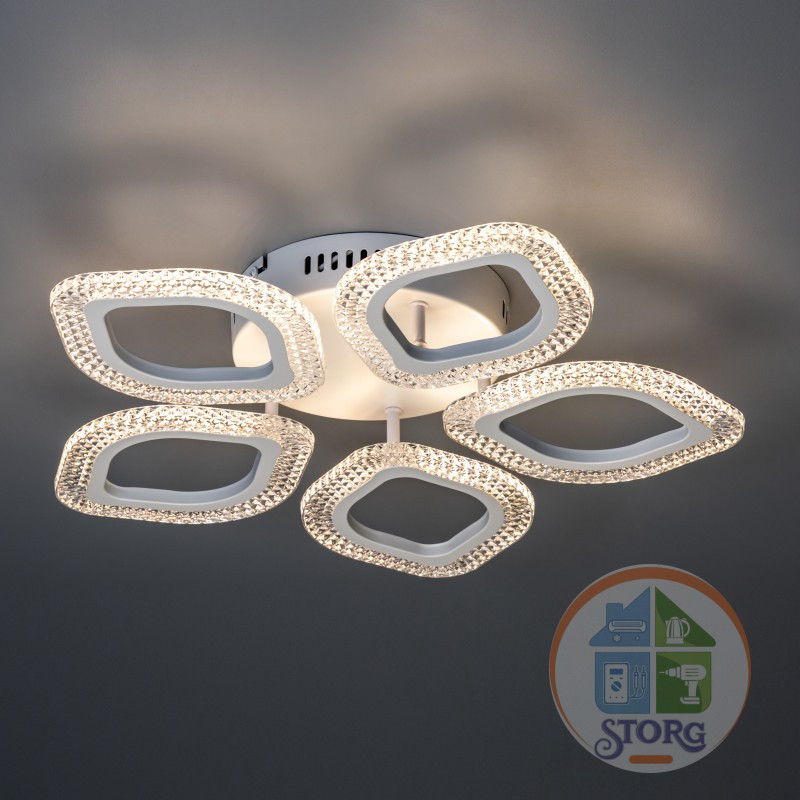 Люстра потолочная LED димм LOSANGA с ДУ 3 режима O535х75 68Вт 21м2 белый 52925 9 Ritter