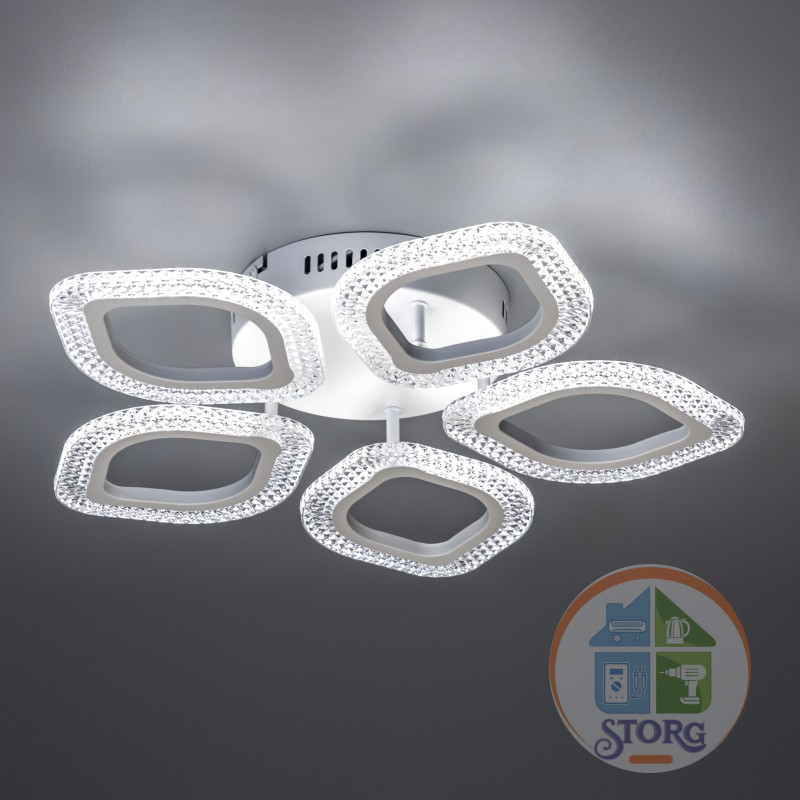 Люстра потолочная LED димм LOSANGA с ДУ 3 режима O535х75 68Вт 21м2 белый 52925 9 Ritter