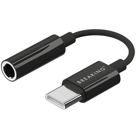 Адаптер Breaking, AUX 3.5мм - USB-C (Черный)
