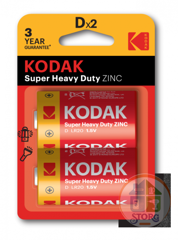 Элемент питания KODAK R20/2BL Super Heavy Duty