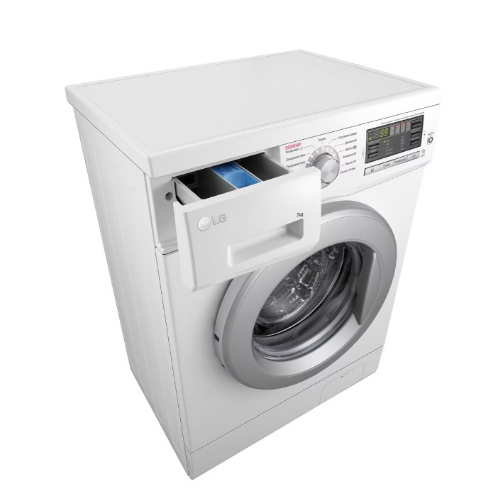 Стиральная машина LG F1296HDS1, Белый, 7кг, инверт. мотор с прямым привод., пар Steam™, 60x85x44