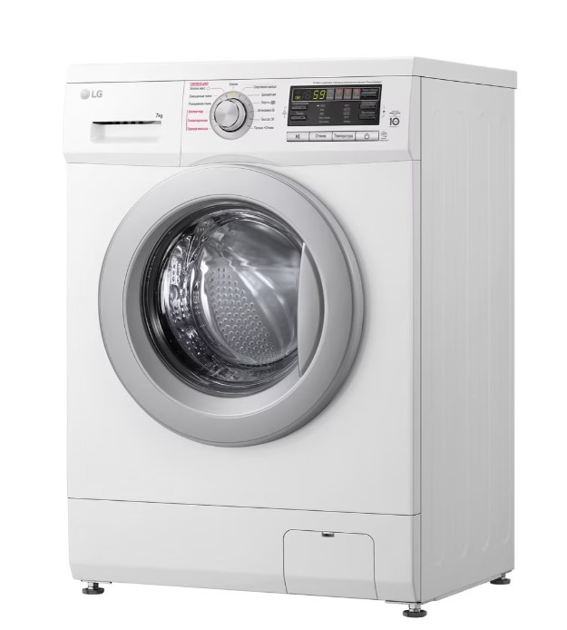 Стиральная машина LG F1296HDS1, Белый, 7кг, инверт. мотор с прямым привод., пар Steam™, 60x85x44