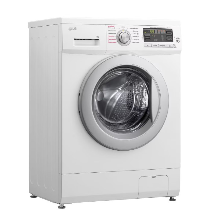 Стиральная машина LG F1296HDS1, Белый, 7кг, инверт. мотор с прямым привод., пар Steam™, 60x85x44