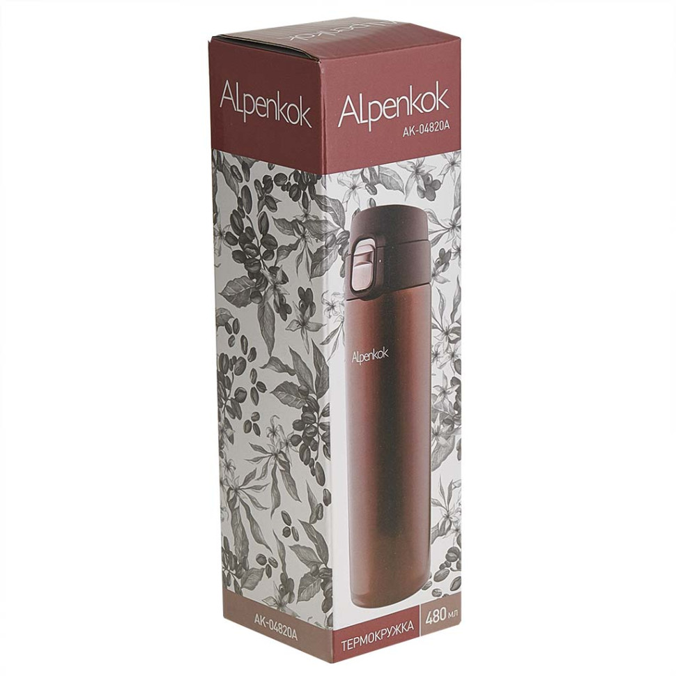 Термокружка ALPENKOK AK-04820A вакуумная 480 мл,коричневый