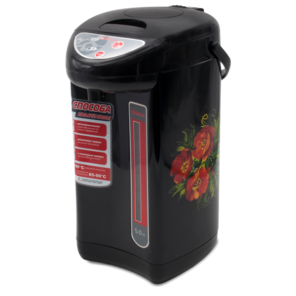 Термопот SAKURA SA-335BR Черный, объем 4.2л, 750Вт, кнопочное управление, повторное кипячение