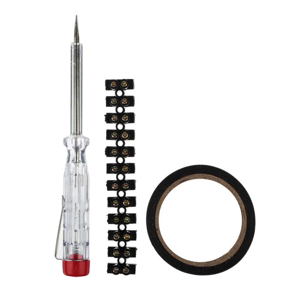 Набор электромонтажный ЕРМАК, отвертка, клеммное соединение, изолента