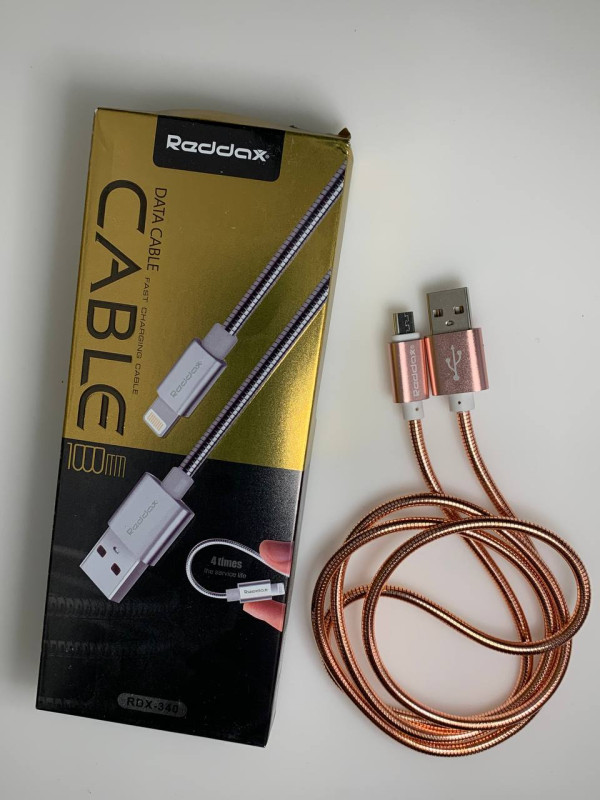USB Кабель Reddax RDX-340 micro usb 1м металл (rose gold)