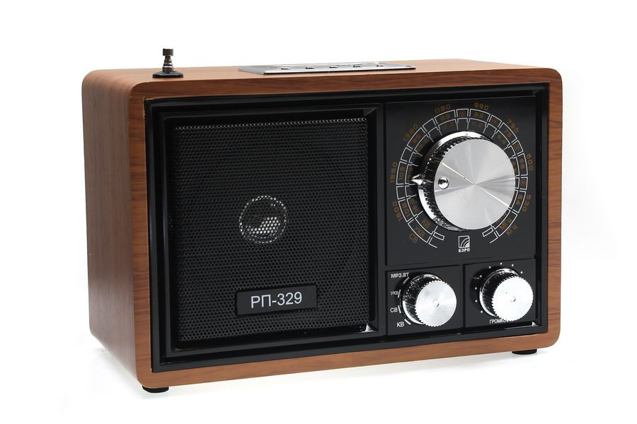 Радиоприемник "БЗРП РП-329", УКВ 64-108МГц, бат. 3*R20, 220V, USB/microSD/AUX/BT