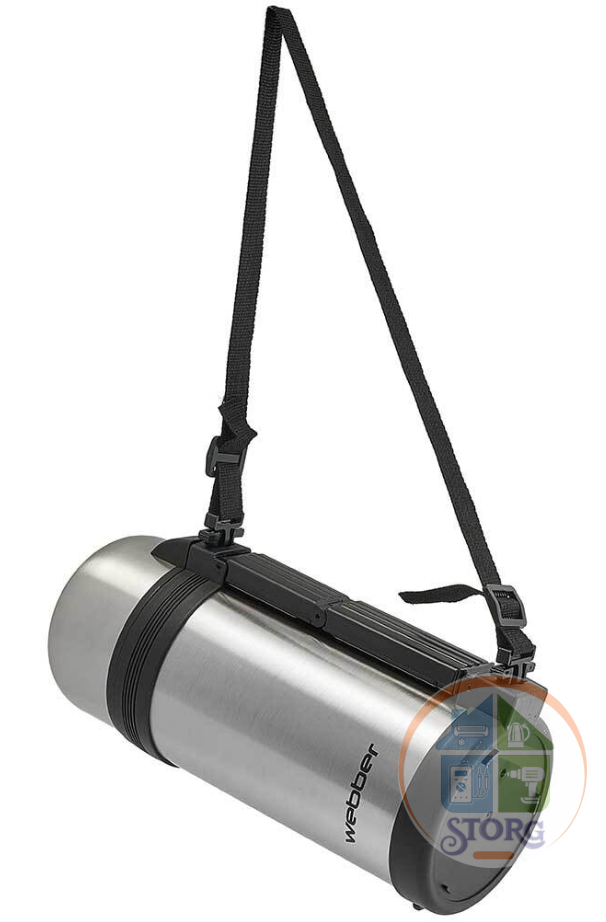 АКЦИЯ! Термос WEВBER SST-1200P (Металлик ; 1200мл; Корпус из нерж.стали;Ремень для переноски)