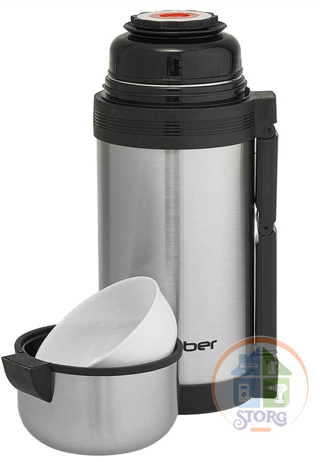 АКЦИЯ! Термос WEВBER SST-1200P (Металлик ; 1200мл; Корпус из нерж.стали;Ремень для переноски)