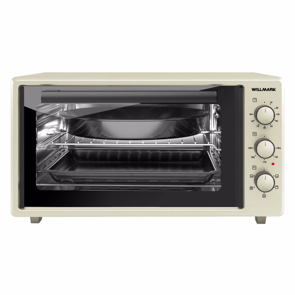 Духовой шкаф WILLMARK WOF-505B (Бежевый; Объем 50л; Мощность 1500Вт; Конвекция; Лампа; Таймер)