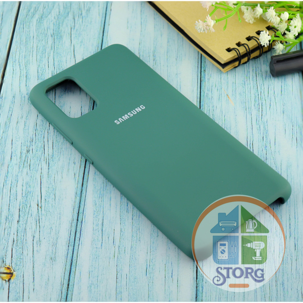 Чехол Silicone case для Samsung A71 2020 армейский зелёный (45)