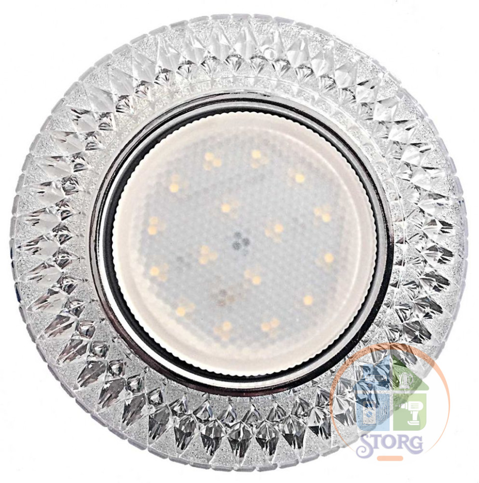 Светильник потолочный встраиваемый GX53 DECOR А, цвет: прозрачный/хром, Спутник