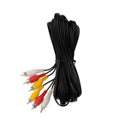 Шнур Rexant 17-0205 3х3 RCA 5М, Черный