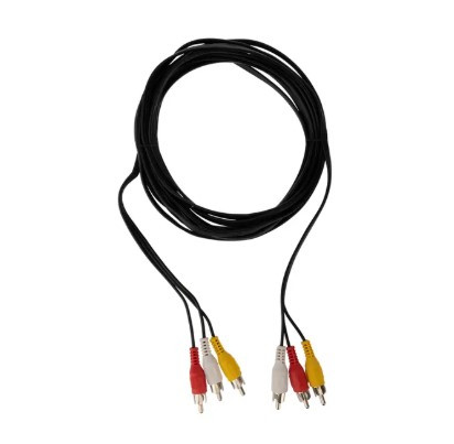 Шнур Rexant 17-0205 3х3 RCA 5М, Черный