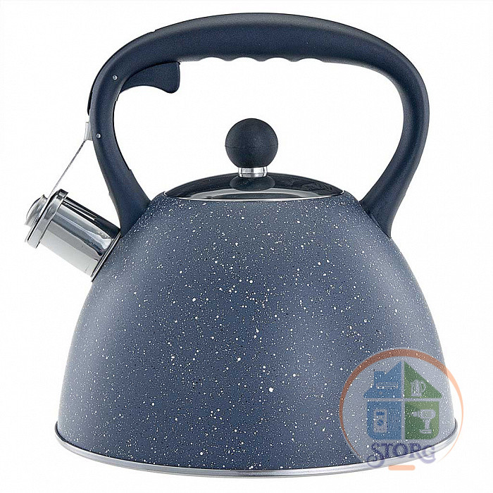 Чайник металлический ALPENKOK AK-534 (Серый гранит; Нерж.сталь; Объем 3л; Свисток)