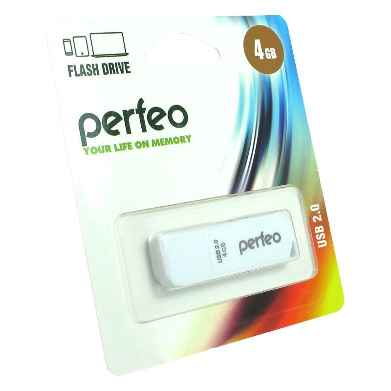 Flash Drive 4G USB 2.0 Perfeo C04 White (PF-C04W004)